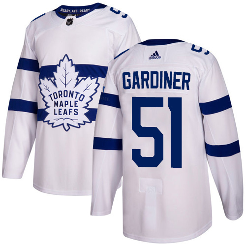 Adidas Maple Leafs #51 Jake Gardiner White Authentic 2018 Stadium Series Stitched NHL Jersey - Click Image to Close